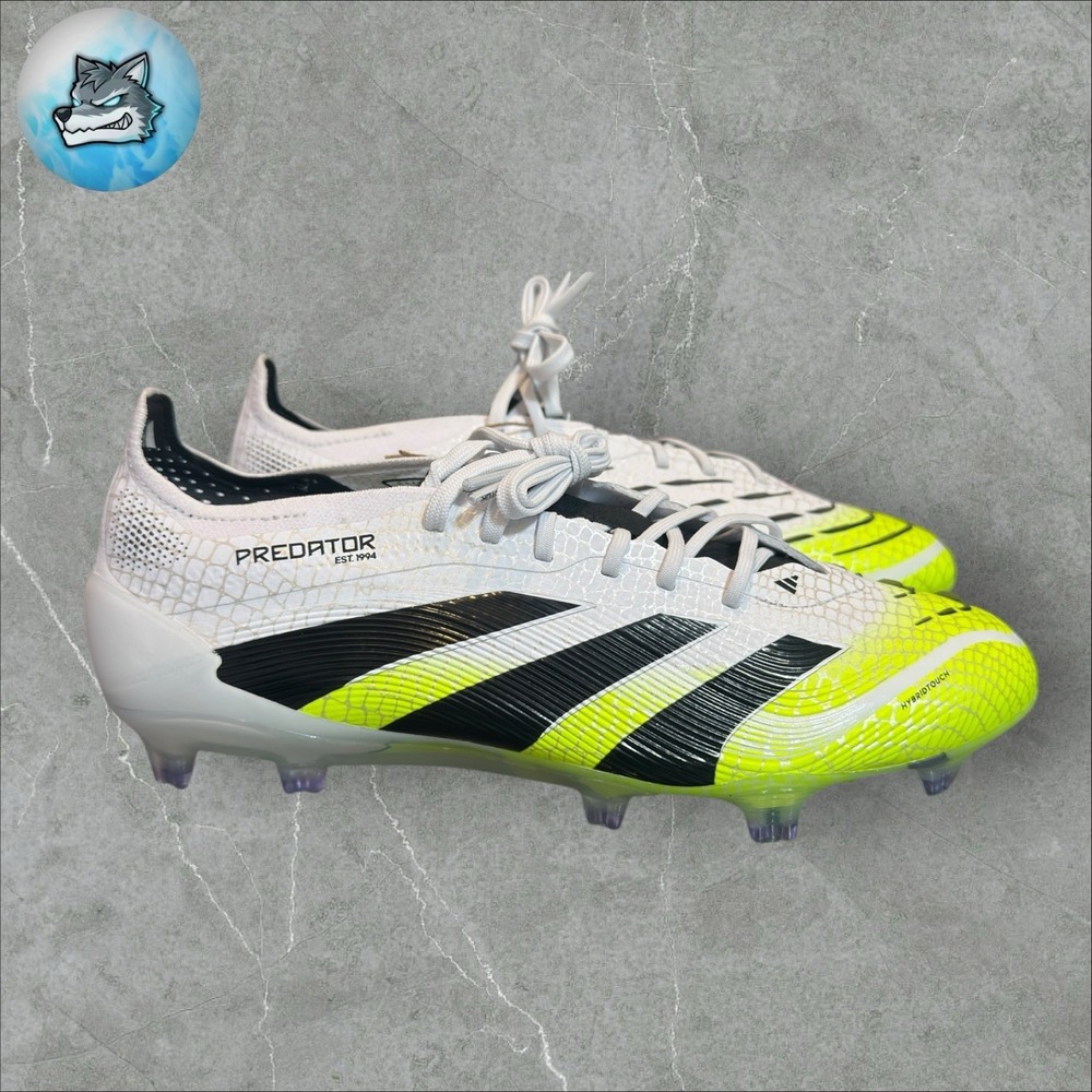 Adidas Predator Elite FG Soccer Cleats Mens 5 White Lucid Lemon JI1082